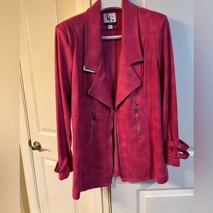 Lena Gabrielle, size 14, pink jacket, faux leather, un-lined .. fun